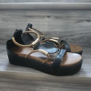 Miz Mooz Black Leather Sandals